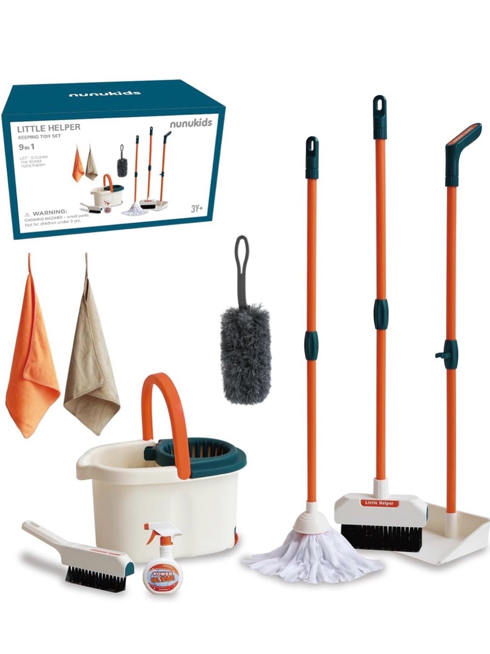 Little Helper Kids Cleaning Set - Orange & White （ brand：nunukids）
